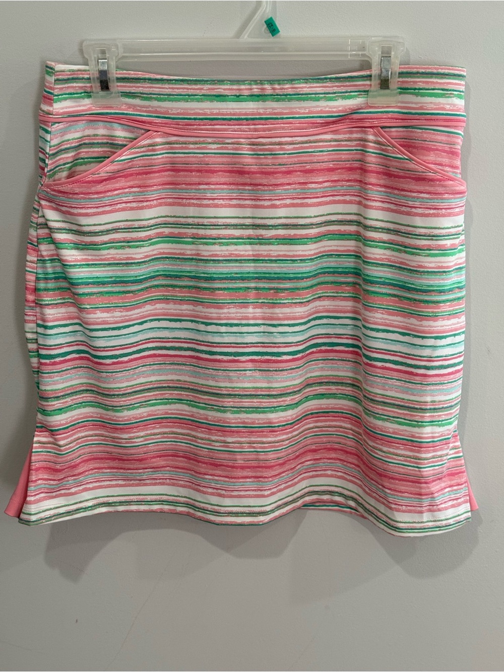 New Ruby Rd S Striped Pink & Green Casual Bathing Suit Skort 854